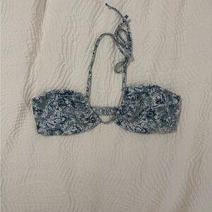 Abercrombie & Fitch Floral Bikini Top - blues and white